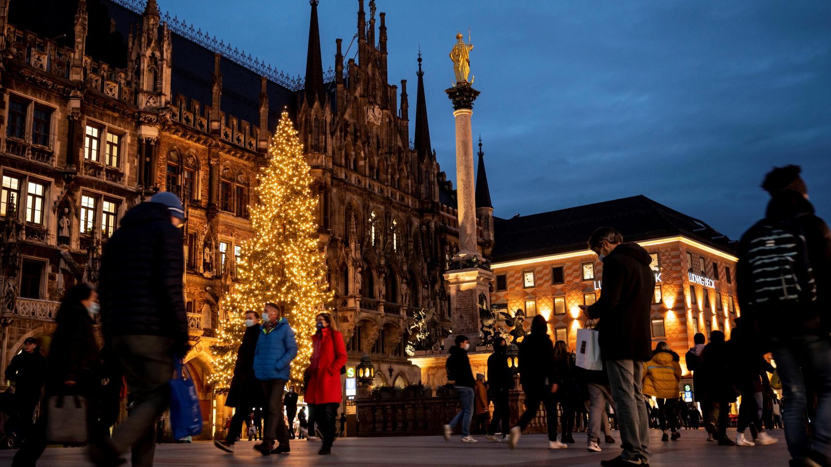 Marienplatz de Múnich en plena segunda ola de la Covid-19 en Alemania.