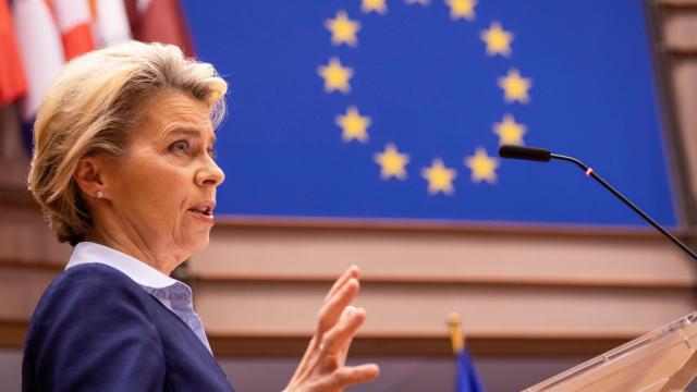 Ursula von der Leyen, durante su comparecencia en la Eurocámara de este miércoles
