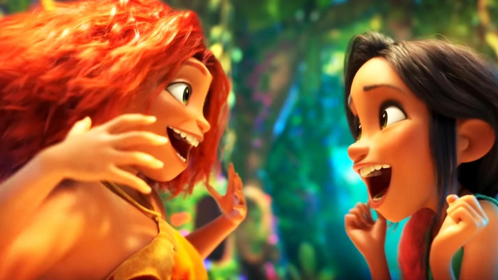 Las dos protagonistas de Los Croods.