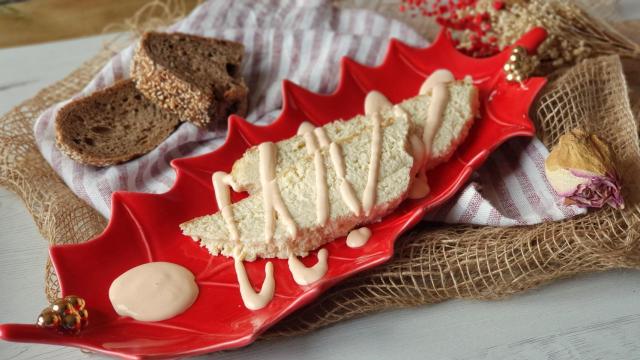 Pastel de puerro y gambas
