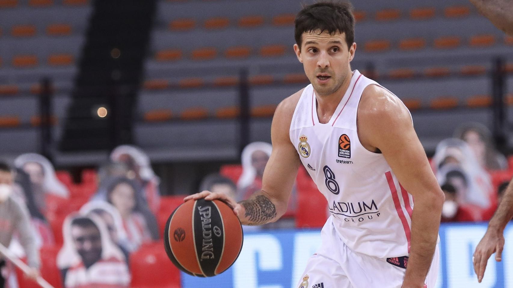 Laprovittola, en un partido del Real Madrid de Baloncesto en la Euroliga