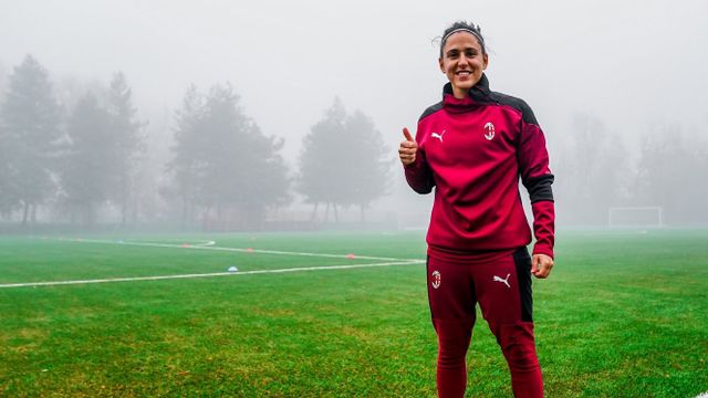 Vero Boquete entrenando con el Milan