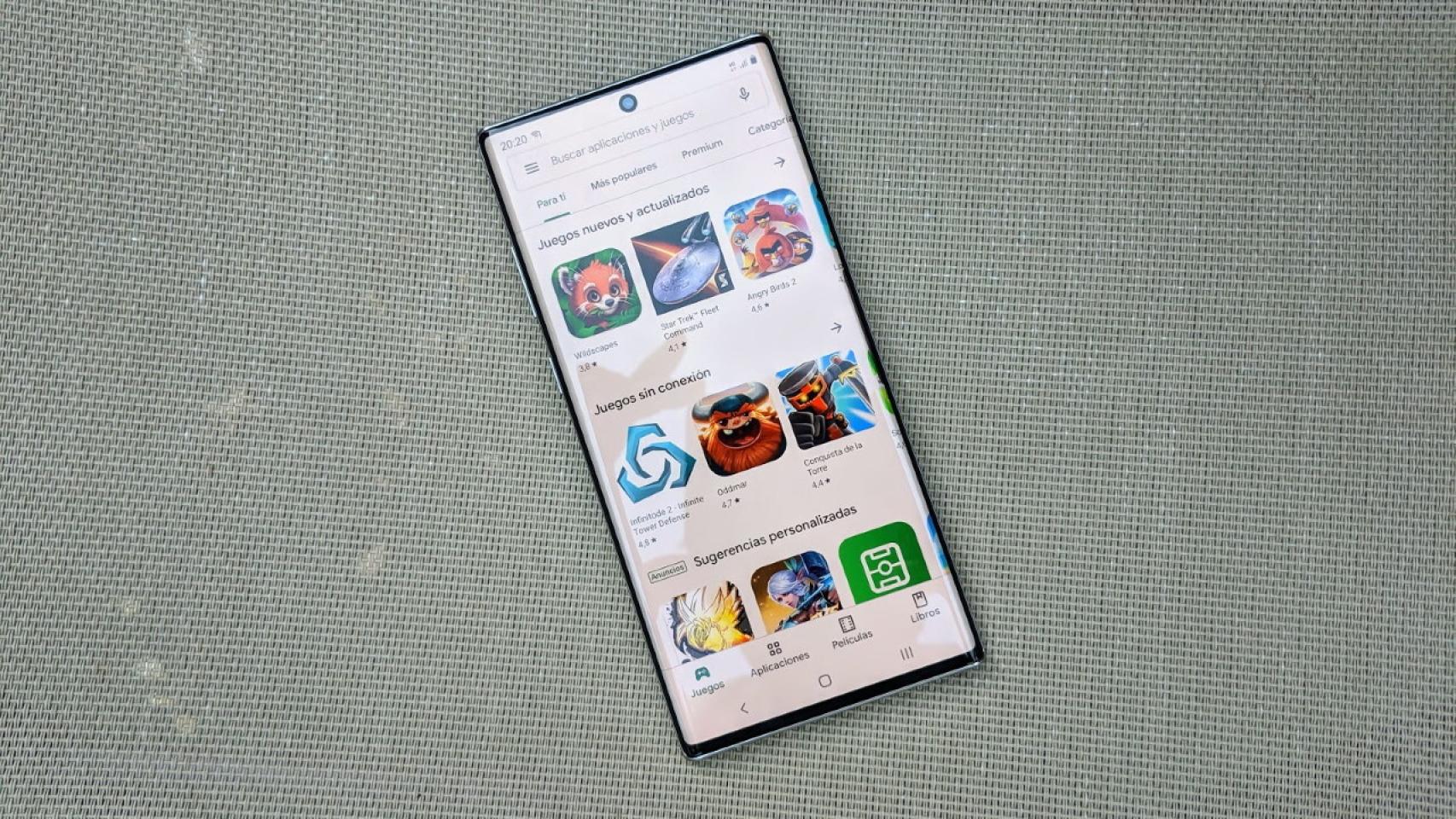 La Google Play Store en un móvil.