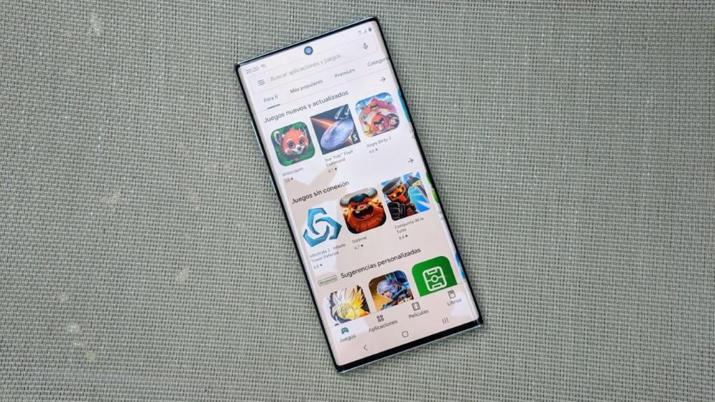 La Google Play Store en un móvil.