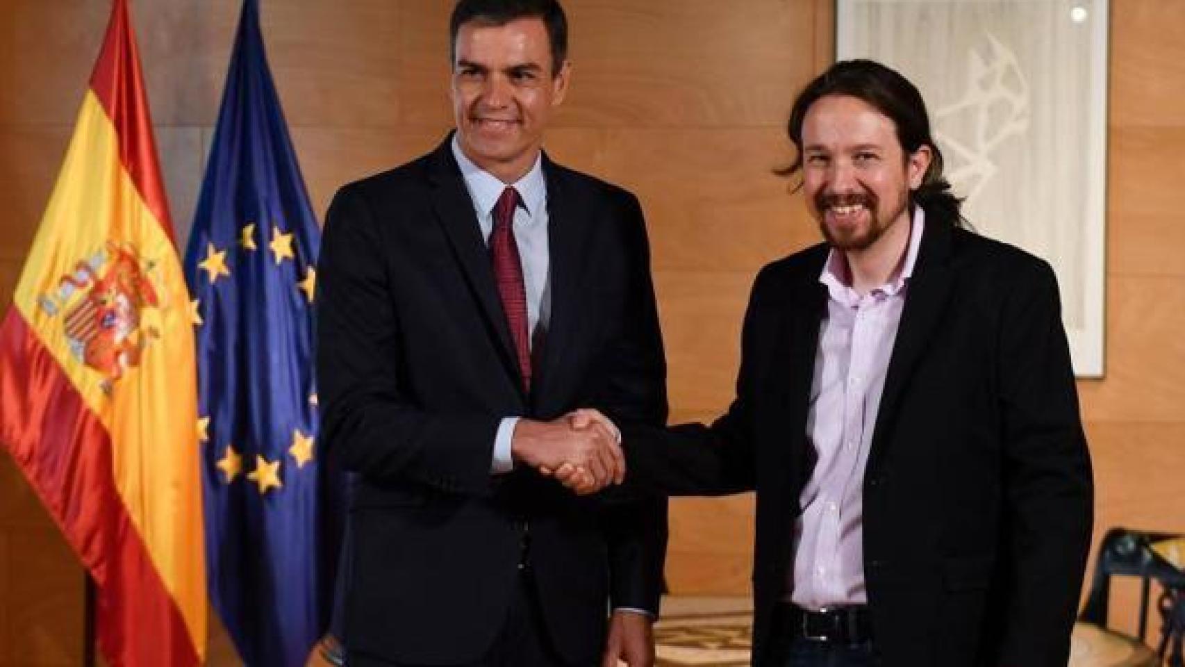 Pedro Sánchez y Pablo Iglesias. Efe