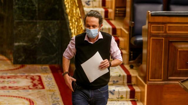 El vicepresidente segundo del Gobierno, Pablo Iglesias, durante una sesión de control al Ejecutivo.