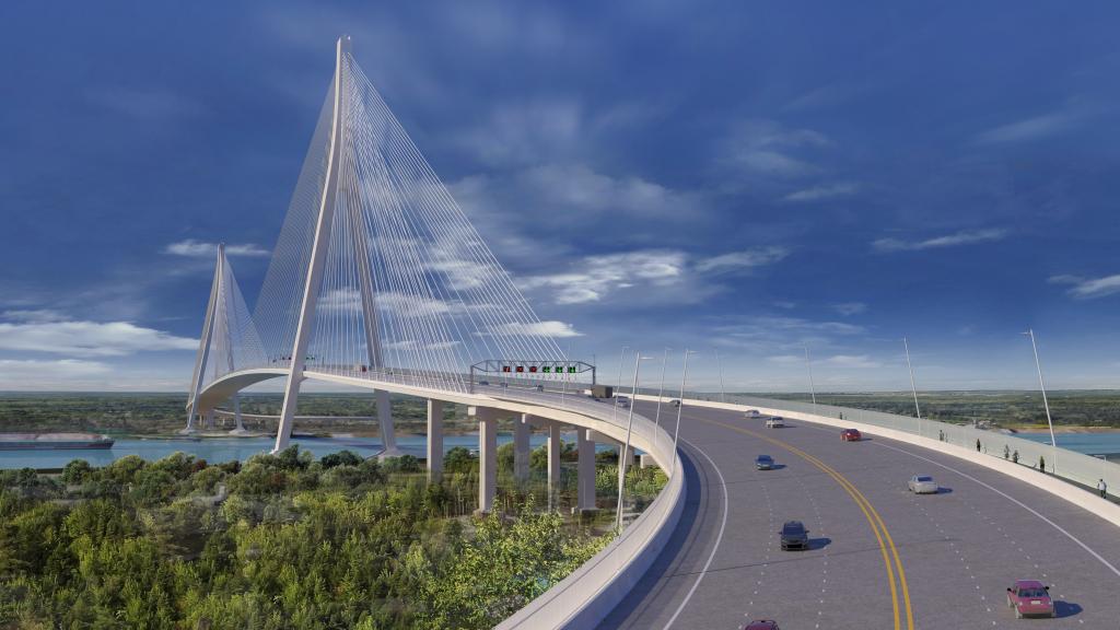 El puente Gordie Howe, entre EEUU y Canadá.