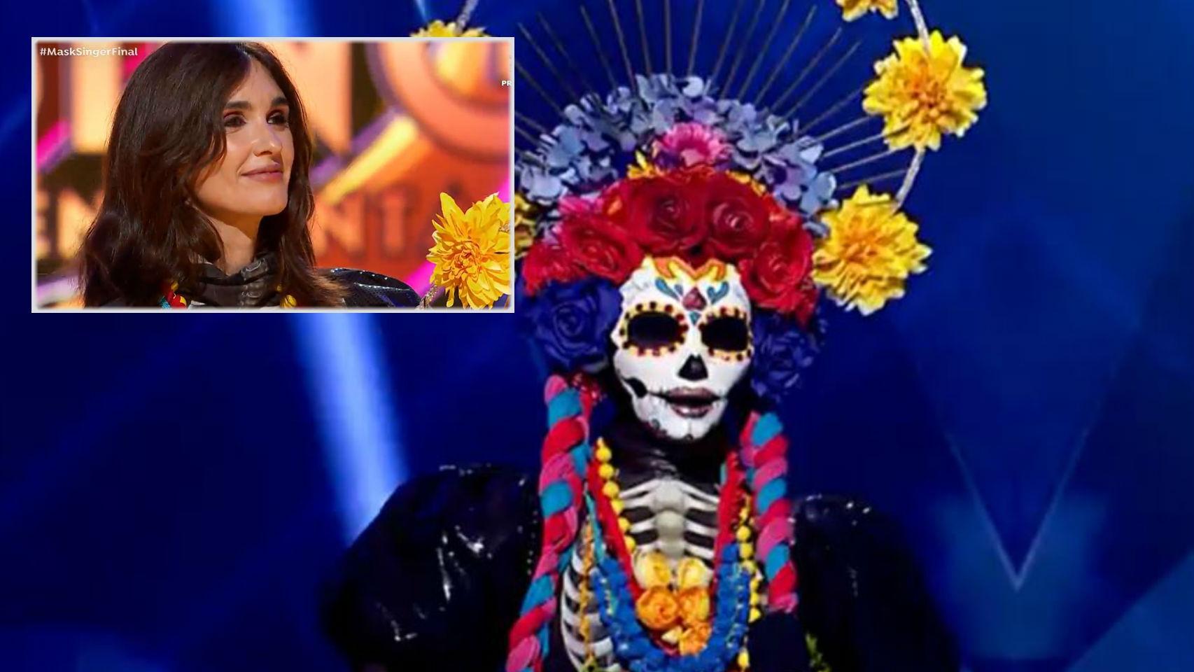 Paz Vega en montaje de JALEOS en la final de 'Mask Singer'.
