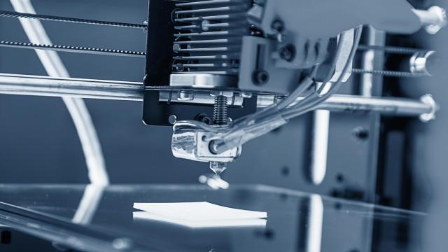 Detalle de una impresora 3D.