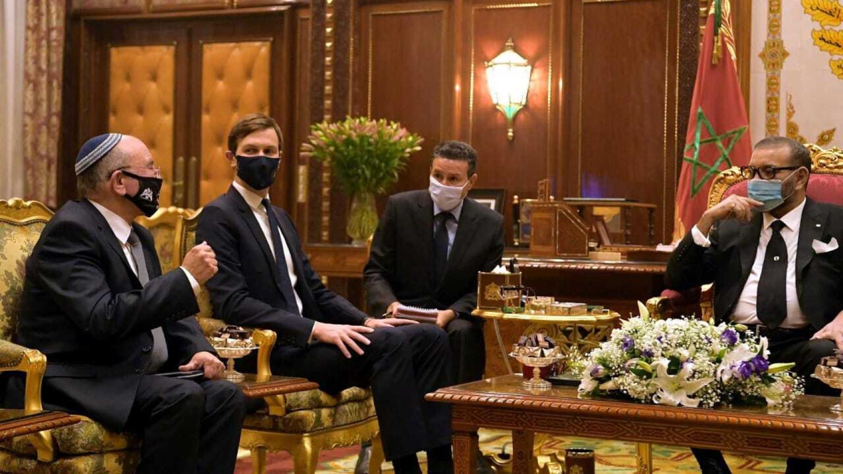 Reunión entre los representantes de Israel, Marruecos y Estados Unidos.