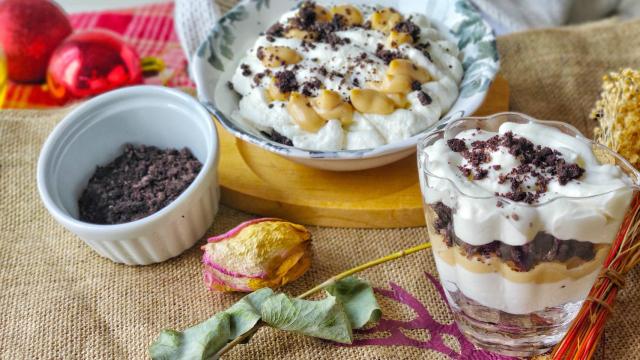 Trifle de oreo y natillas de turrón