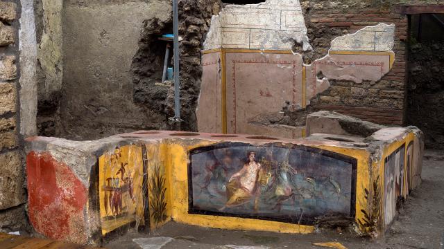 Imagen de uno de los mostradores del 'termopolio'.