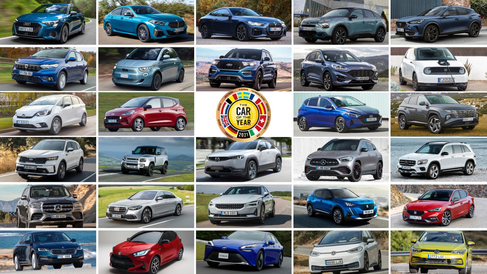 Todos los candidatos al premio 'Coche del año en Europa 2021'.