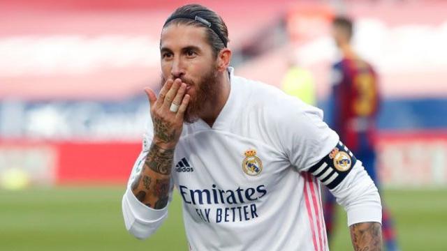 Sergio Ramos celebrando un gol