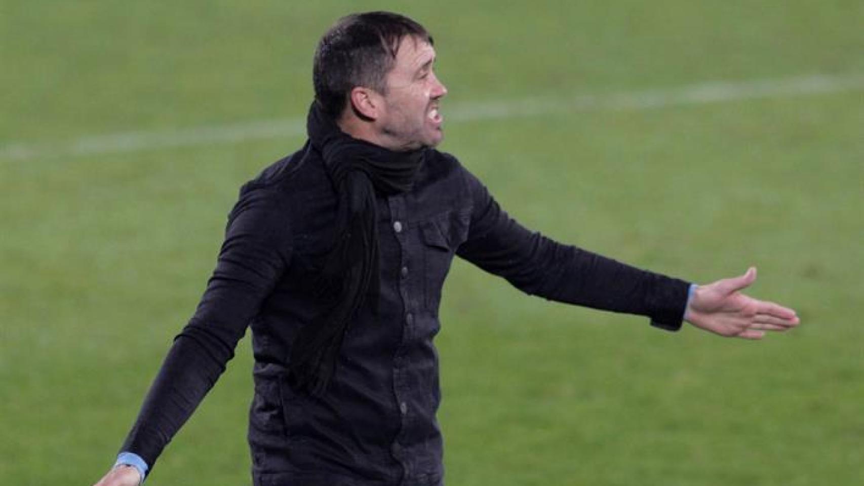Eduardo Coudet, durante un partido del Celta de Vigo de La Liga 2020/2021