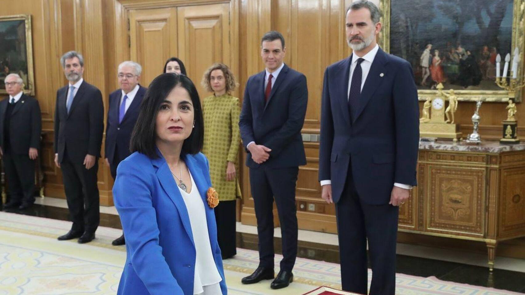 La ministra de Función Pública, Carolina Darias, durante su toma de posesión.