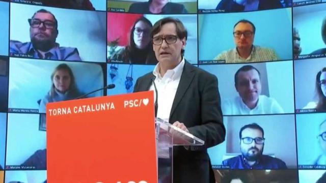 El ministro de Sanidad, Salvador Illa, en un acto de precampaña del PSC. Efe