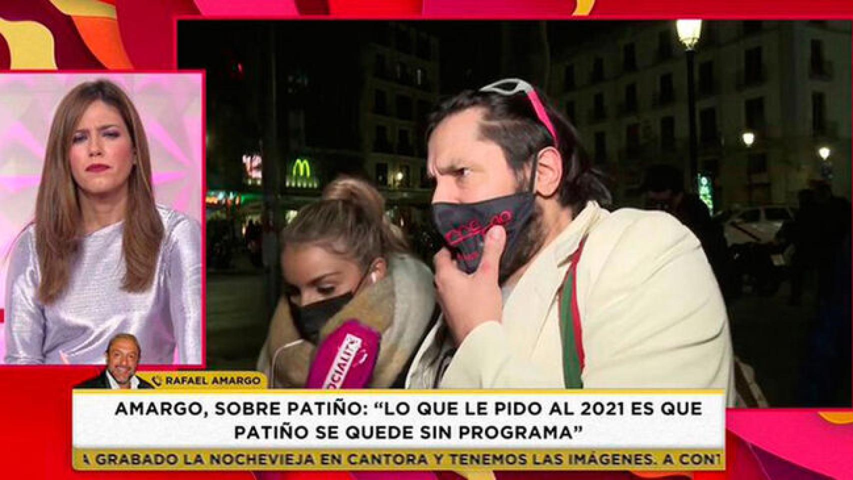 Rafael Amargo durante su llamada al programa, presentado este lunes por Nuria Marín.
