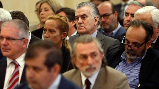 Luis Bárcenas, durante el primer juicio del caso Gürtel en la Audiencia Nacional./