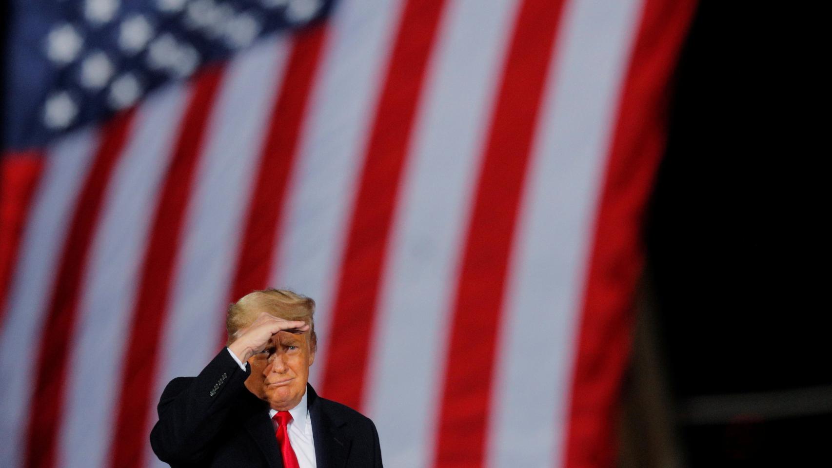 Trump en su mitin de Georgia.