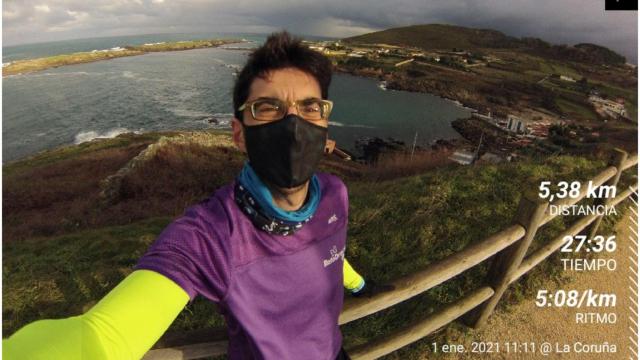 El coruñés Daniel Ciudad durante el reto solidario.