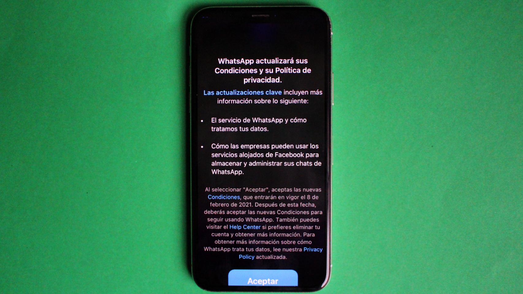 WhatsApp nuevas condiciones