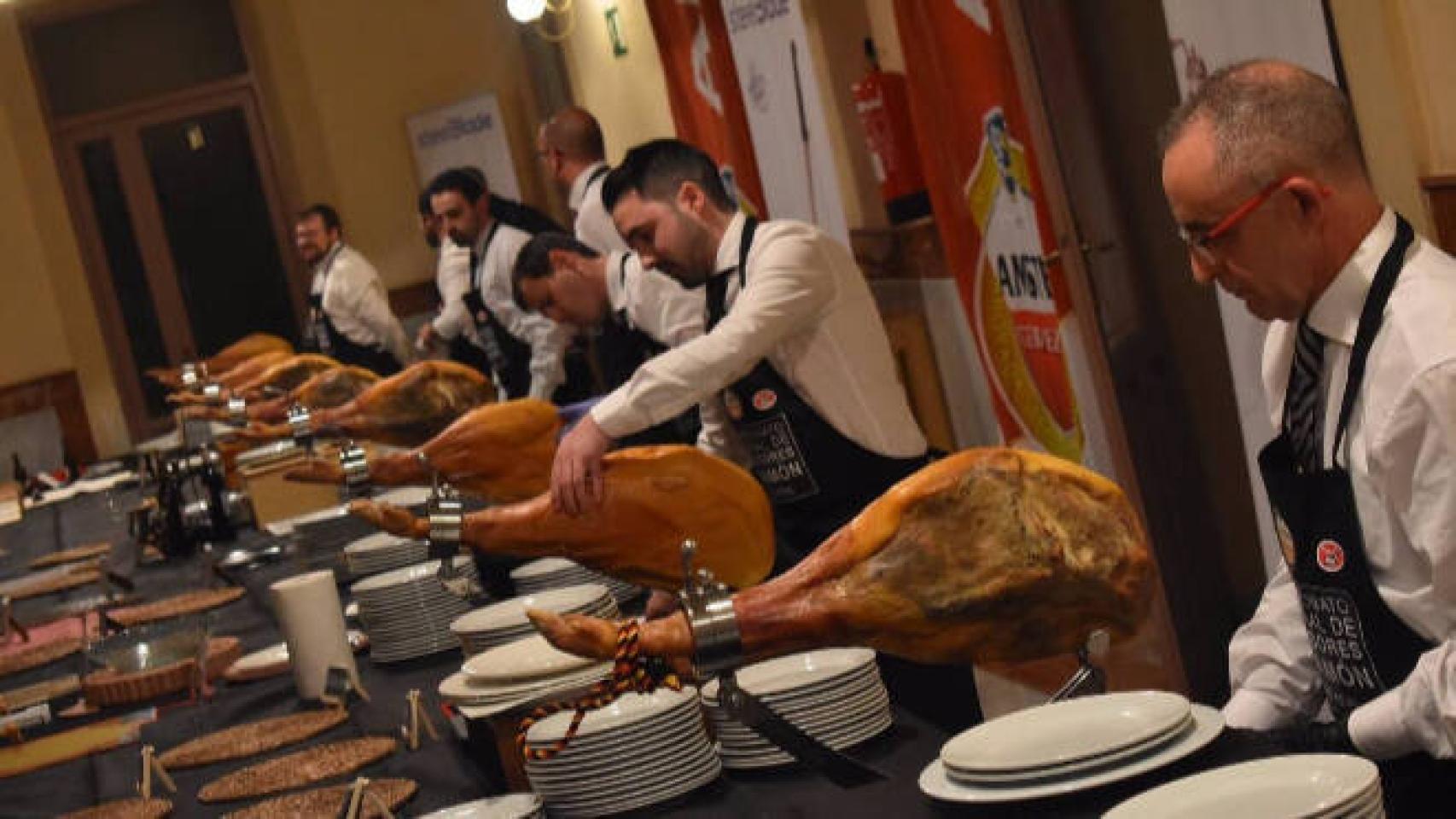 Cortadores de Jamón. Imagen de archivo