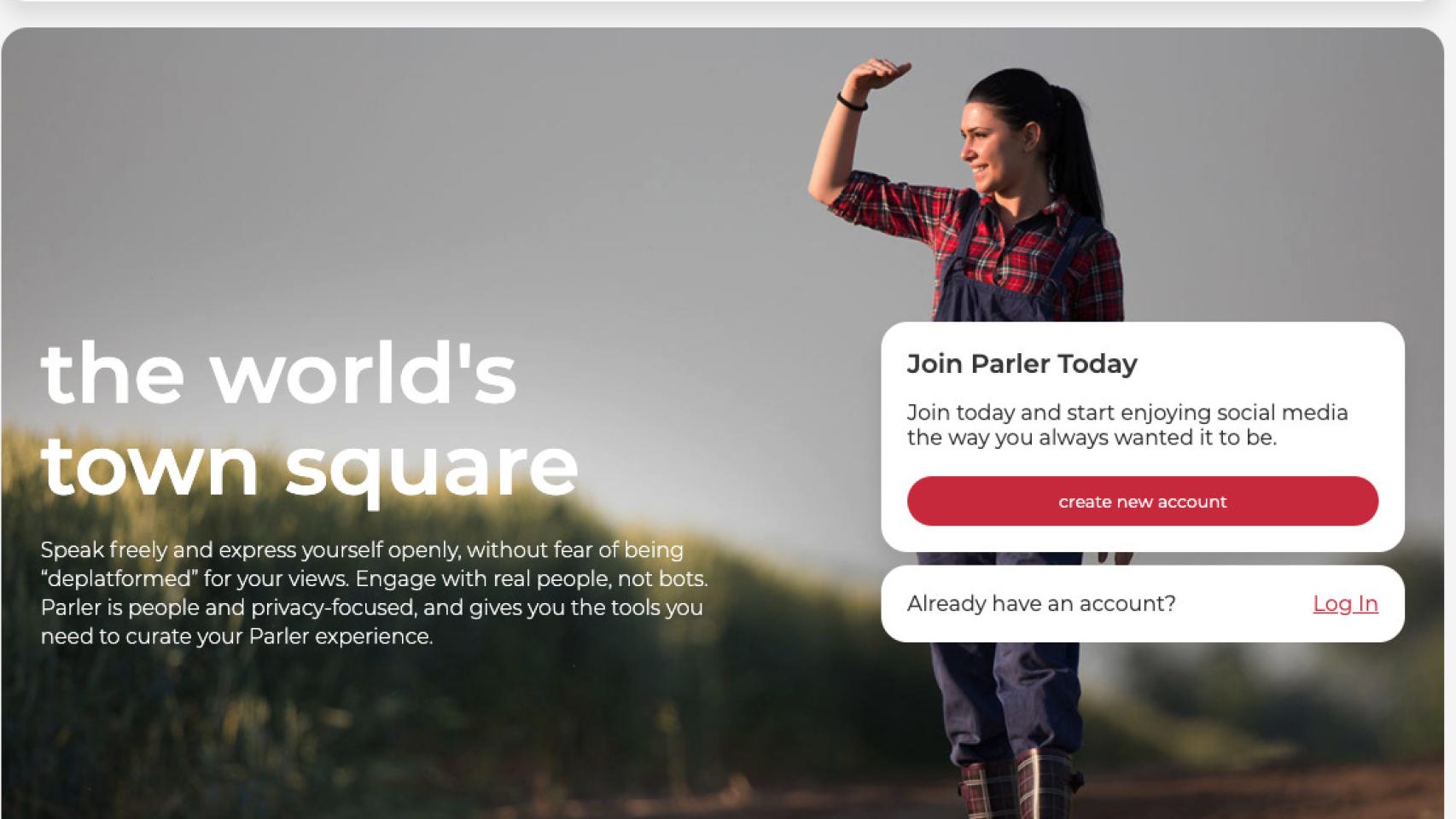 Portada de Parler, la red social utilizada por los republicanos en Estados Unidos