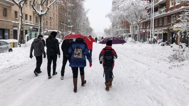 Nevada en la Avenida de Filipinas, en Madrid, en enero de 2021 tras el paso de la borrasca Filomena. FOTO: Óscar López Tejeda - EFE