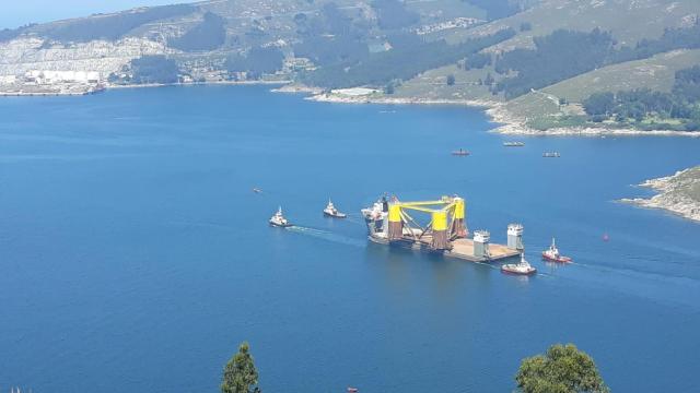 Un módulo de un astillero en la ría. Foto: Aimen.