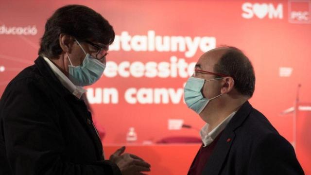 Salvador Illa y Miquel Iceta, durante un acto del PSC.