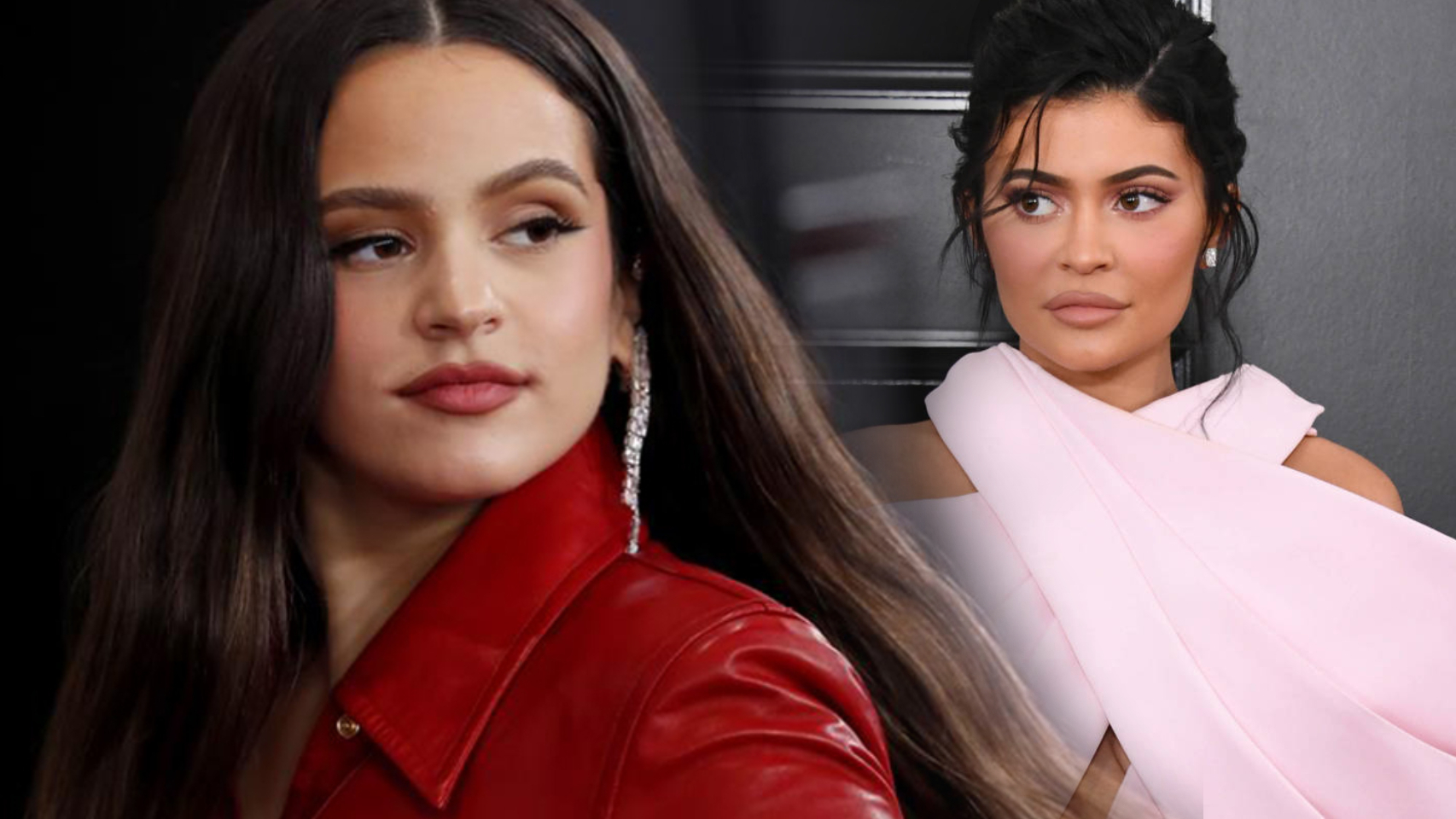 Rosalía y Kylie Jenner, en un montaje de Jaleos.