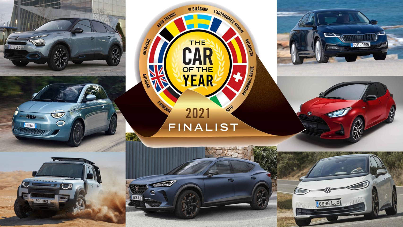 Los finalistas al premio 'Coche del año en Europa 2021'.