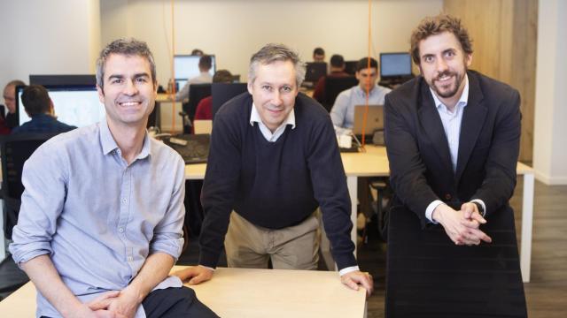 Equipo Directivo de Meep. De izqda. a dcha. Íñigo Herzog, CTO; Borja Fernández – Acero, Arquitecto de TI, y Guillermo Campoamor, CEO