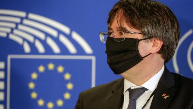 El expresidente catalán, Carles Puigdemont, en el Parlamento Europeo.