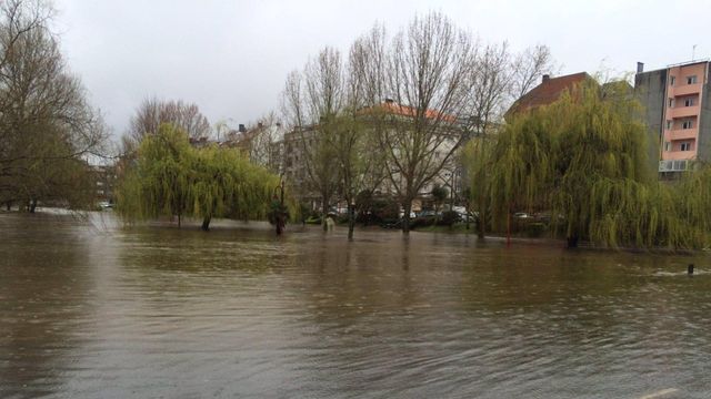 Inundaciones en Carballo (A Coruña) en una foto de archivo.