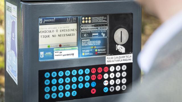 Un parquímetro de la ciudad de Madrid.