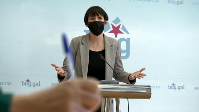 La portavoz nacional del BNG, Ana Pontón, durante una rueda de prensa.