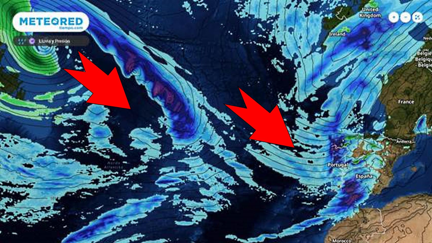 La llegada de los frentes atlánticos. Meteored.