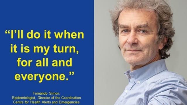 Fernando Simón es uno de los protagonistas de la campaña de vacunación de la Comisión Europea.