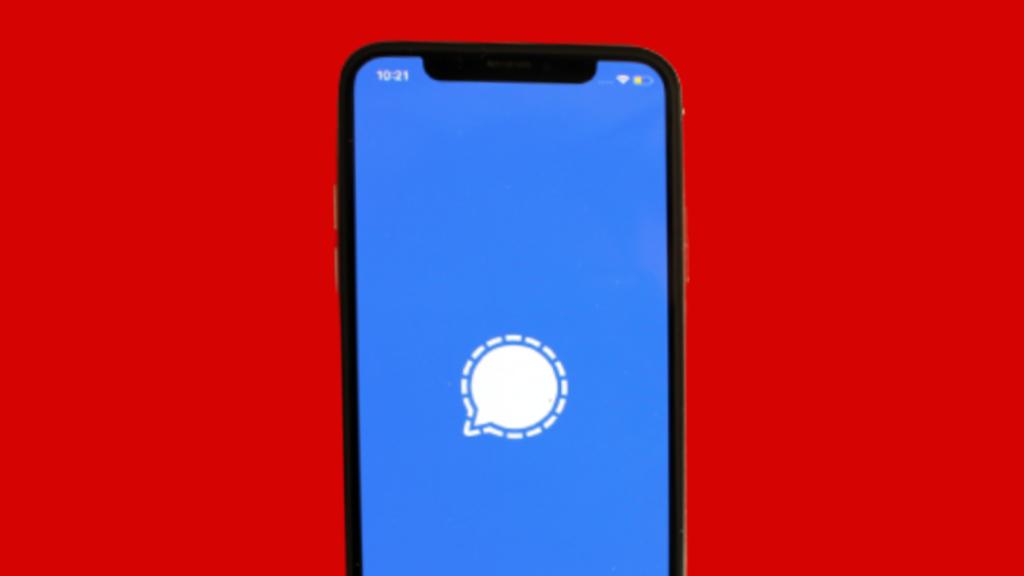 La aplicación de Signal en un teléfono.