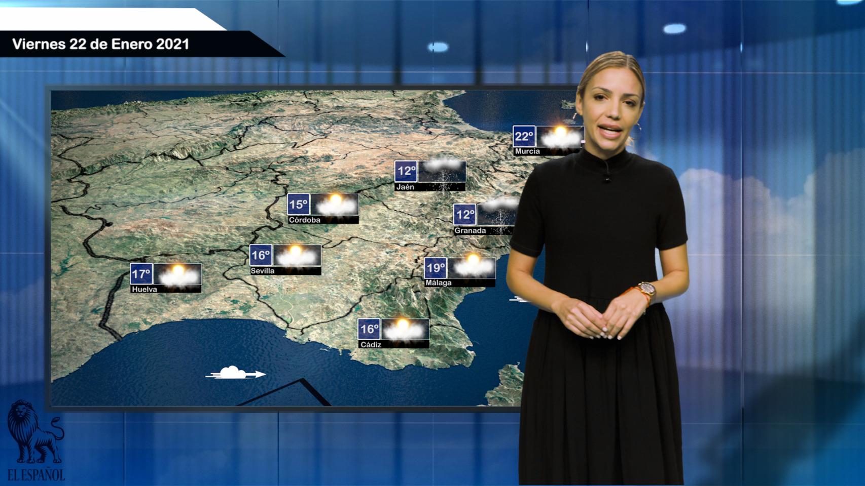 El tiempo para el viernes 22 de enero.