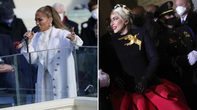 Jennifer Lopez y Lady Gaga, en la investidura de Joe Biden.
