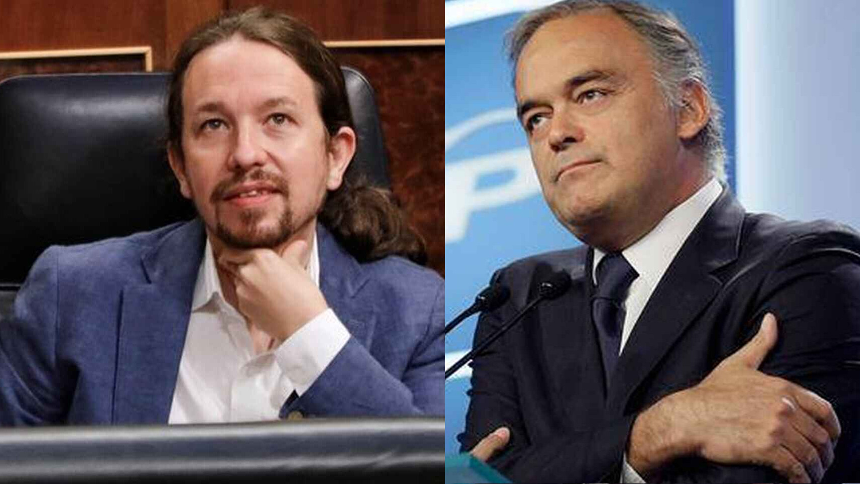 Pablo Iglesias y Esteban González Pons en un fotomontaje.