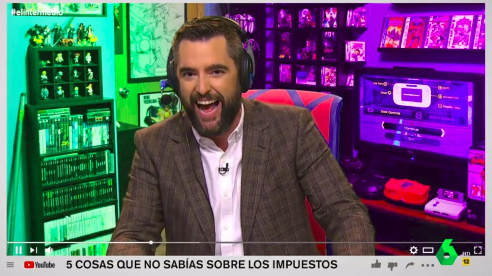 Dani Mateo en 'El Intermedio' durante la parodia que hizo de los 'youtubers'.
