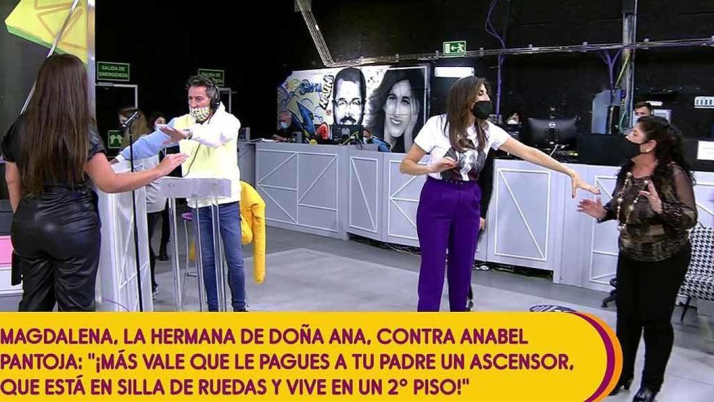 Anabel Pantoja durante el enfrentamiento en 'Sálvame' con su tía Magdalena