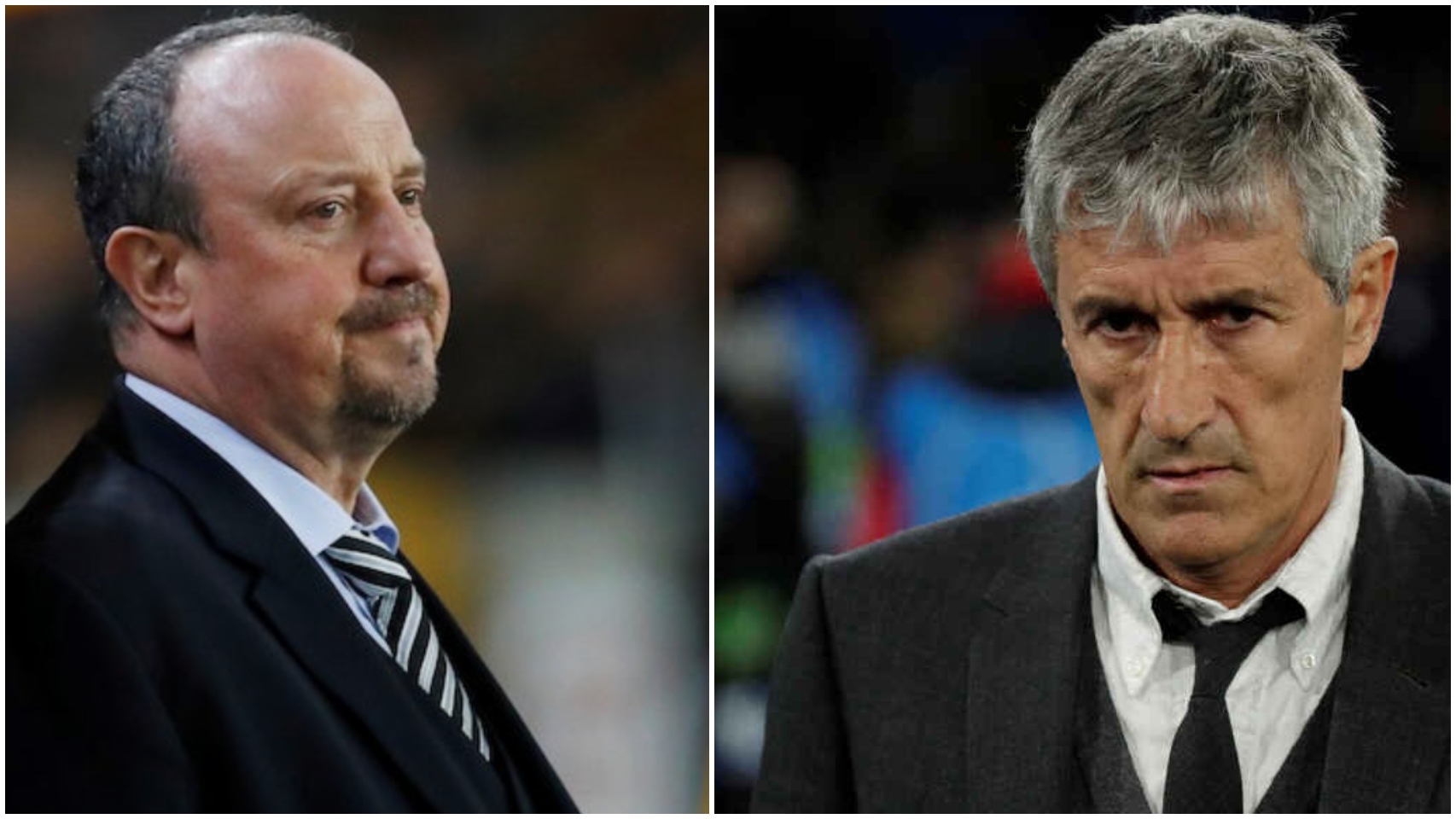 Rafa Benítez y Quique Setién