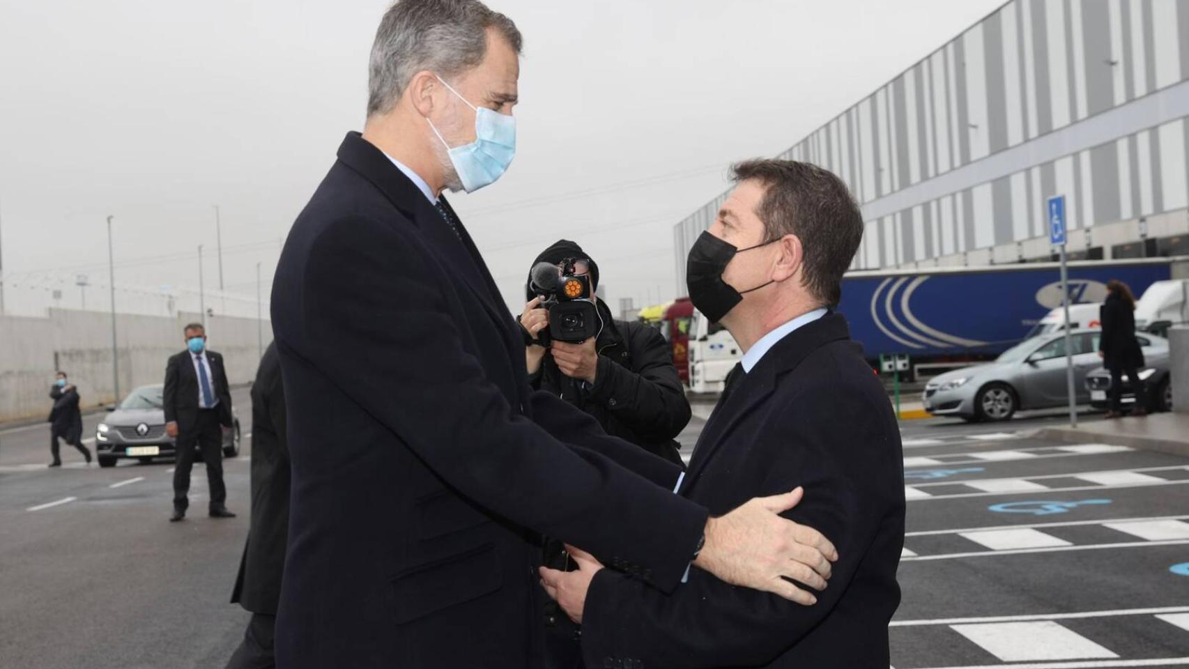 Encuentro este lunes del Rey Felipe VI y el presidente de Castilla-La Mancha, Emiliano García-Page, en la localidad toledana de Illescas. Fotos: Casa Real