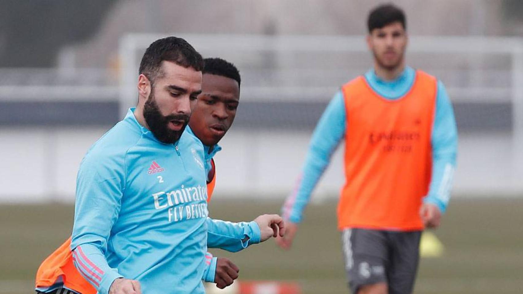 Dani Carvajal, durante un entrenamiento del Real Madrid