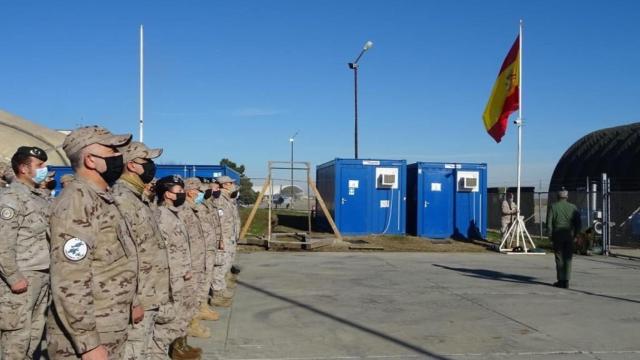 Miembros del contingente del Ejército del Aire en la base de Rumanía.